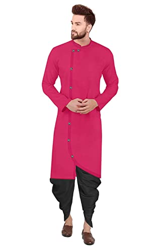 Image of Trustous Mens Cross Kurta Dhoti Set In Cotton