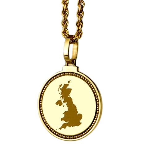 Pendentif carte du Royaume-Uni en argent anti-ternissement pour préserver l'éclat de votre bijou