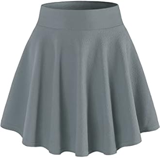 DJT Women's Skirts Stretchy High Waist Pleated Casual Mini Skater Skirts with Shorts
