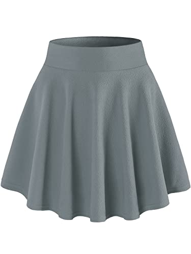 DJT Women's Skirts Stretchy High Waist Pleated Casual Mini Skater Skirts with Shorts