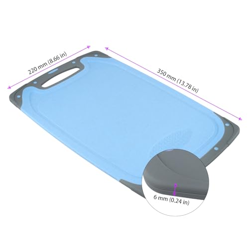 DAKFOOK 4 Pcs Chopping Board Set, 4 Colors Thick Plastic Cutting Board with Hanging Hole, Kitchen Using Cutting Boards for Fruits, Vegetables, Meats