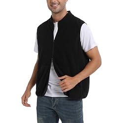 Argstar Polar Fleece Vest Men, Warm & Lightweight Casual Outdoor Full-Zip Vest with Pockets (S-2XL)