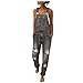 Produktbild Damen Radlerhose Gepolstert Jumpsuit Sommer Lang Outdoorhose Overall Jeanshose Skinny Jeans Kurze Hose Sommer Jumpsuit Sommer Kurz Jogginghose Overall Winter Jeans(Grau,S)