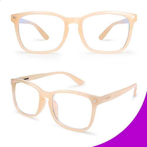 Image of VISOONE Spring Hinge Rectangular Blue Light Blocking Glasses with Anti Computer Glare for Gaming Women and Men Antero