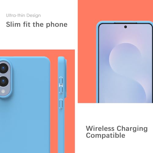 Image of YATWIN Silicone Case for Samsung Galaxy S25 FE 4G, Soft-Touch, Shockproof, DustProof, Antiskid Phone Cover for Samsung Galaxy S25 FE - Sky Blue
