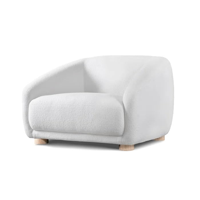 Image of Kaniel Premium Boucle Fabric Sofa for Living Room and Offices (White, Armchair)