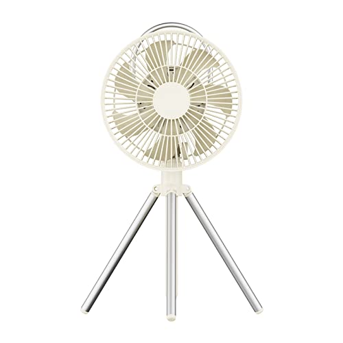 Ventilador para tienda con luz LED y gran oscilación de 120 grados con batería recargable