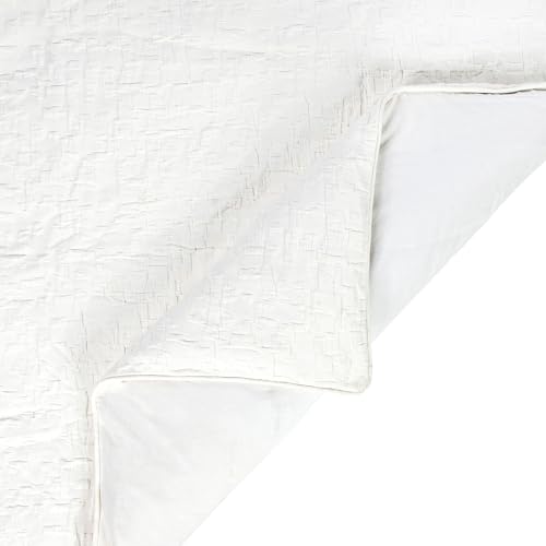Image of HiEnd Accents Porto Matelasse 3 Piece Comforter Set with Pillow Shams, Queen Size, Cotton Vintage White Textured Modern Boho Chic Casual Luxury Bedding, 1 Comforter, 2 Pillowcases