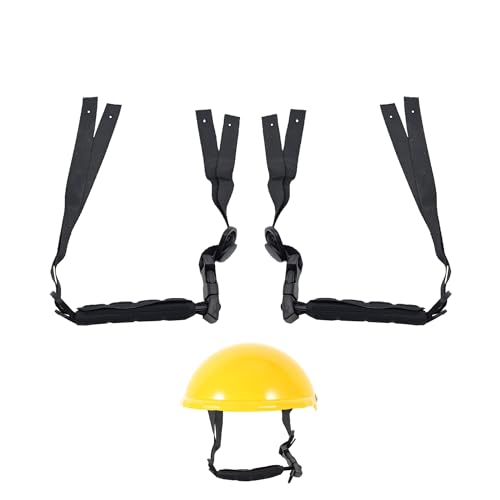 TUKEVA 2 Piezas Mentón para Casco Seguridad Barboquejo con Mentonera Barbuquejo para Casco Obra Correa para La Barbilla Repuesto Accesorios Mentonera de Esponja para Casco de Ciclismo (Negro)