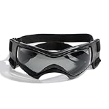 NVTED Dog Sunglasses, Comfortable Soft Easy Wear Adjustable UV Protection Puppy Goggles for Small to Medium Dogs (Black)