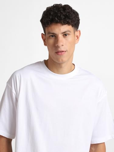 Image of NOBERO Men's Cotton Graphic Print Oversized Fit T-Shirt