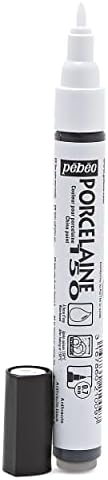 Pebeo 21009 1-Piece Porcelaine 150 China Paint Fine Tip Marker, Anthracite Black,Anthracite Black
