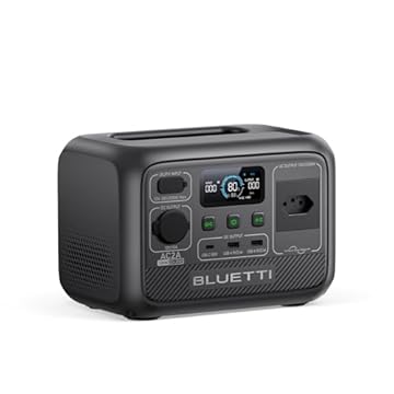 BLUETTI AC2A Gerador de Energia Solar, Bateria LiFePO4 de 204Wh com 1 Saída CA 120V|300W (600W Power Lifting), Recarga de 0-80% em 30 Min, Gerador Solar para Camping, Viagens (Painel Solar Opcional)