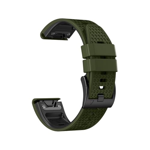 �V���J�Q���x���g�ɓK������Garmin Fenix 8/7/7s/7x/5X/5X Plus Instinct 2�r���v�x���g(Military Green-Black,26mm)