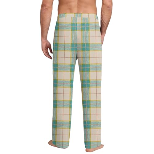 Mens Plaid Pajama Pants Lightweight Lounge Drawstring Soft Men Pajamas Pants with Pockets4