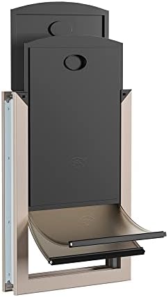 HARDLIGHT Champagne Gold Weatherproof Large Dog Doors for Large Dogs with Double Magnetic Flaps, Rugged Aluminum Frame Doggie Doors for Medium Pets up to 40lbs, Easy Installation