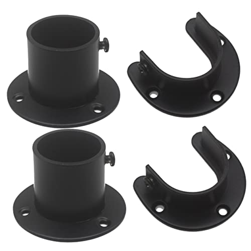 BUGUUYO 4pcs Closet Rod Holders Wall Mounted Rod Support Brackets Rustproof Flanges for Easy Installation and Stability Wardrobes and Closets