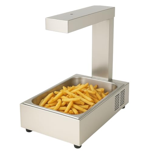 Chauffe-Frites Professionnel GN 1/1 – 1000W – Acier Inox – Chauffage Supérieur – Bac Fixe – 342x605x550 mm