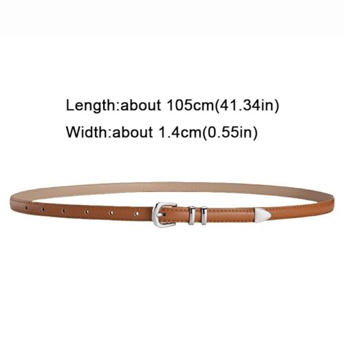 Thin Belts Retro Versatile PU Belt Women Luxury Design Silver Pin Buckle Waistband(black)2