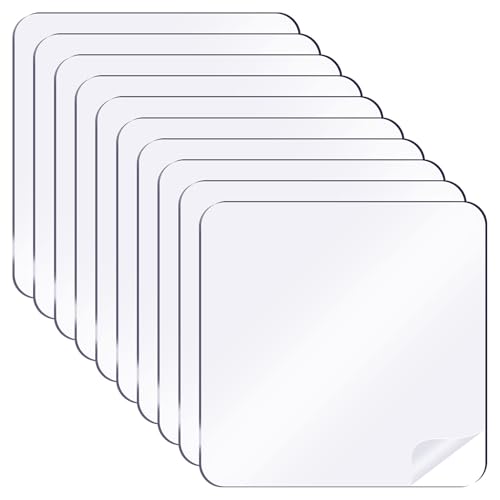 QUARKZMAN Adesivi Trasparenti a Doppia Faccia, 1.89'' x 1.89'' Quadrati di Nastro Adesivo Pre-tagliato Impermeabile Rimovibile con Forte Adesione per Appendere alle Pareti, 80 Pezzi