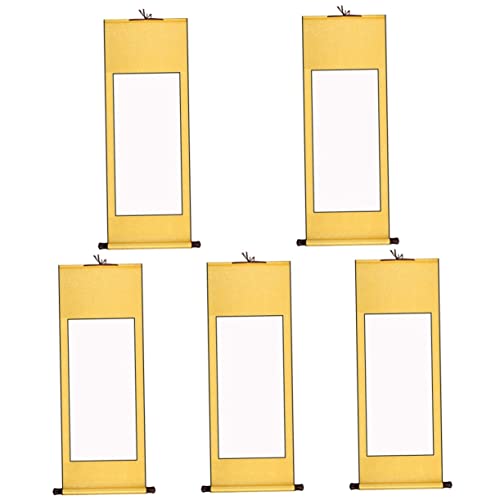 ULDIGI 5Pcs Pano Caligrafia Pincel Amarelo Papéis Longos Sumie Corte Madeira Profissional Em Chunlia