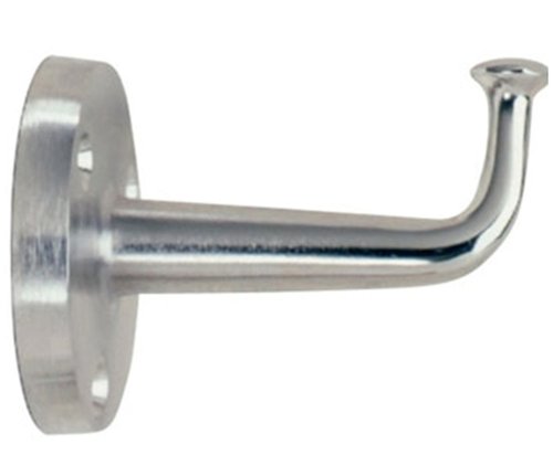 Bobrick211 Brass Heavy-Duty Clothes Hook with Exposed Mounting, Satin Nickel-Plated Finish, 300 lbs Work Load Limit, 3-7/16" Projection