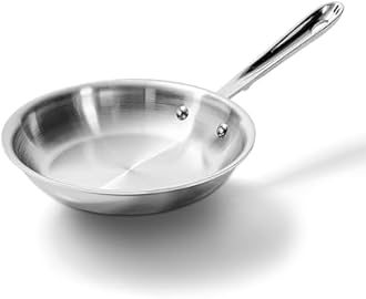 All-Clad D3 3-Ply Stainless Steel Fry Pan 7.5 Inch Induction Oven Broiler Safe 600F Pots and Pans, Cookware Silver