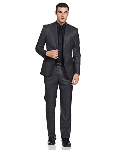 Image of Park Avenue Wool Men's Full Sleeve LUXUS FIT Medium Grey Formal Suit