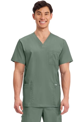 Image of Cherokee WW Revolution V-Neck Scrub Top for Men with 3 Pockets