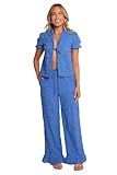 Katya Embroidered Pants - Cobalt M