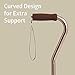 Medline Aluminum-Bronze Offset Walking Cane, Adjusts 29–38” & Supports Up to 300 Lbs. — Mobility Aid Provides Balance for Seniors & Adults
