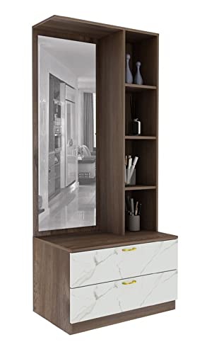 Image of MAMTA DECORATION Engineered Wood Dressing Table with Storage for Bedroom Living Room Wooden Vanity Tables (Dark Vogue)
