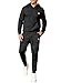 JMIERR Herren 2 Pcs Jacquard Sweatsuit Outfits Hoodie Sweatshirt & Joggers Sweatpants Set Trainingsanzug,Schwarz L