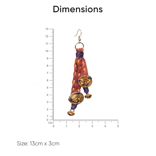Image of Royal Queen & Empress Handcrafted Tribal Dhokra Earrings Collection for Women - Wooden, Fabric & Round Statement Ethnic Designs in Multiple Colours