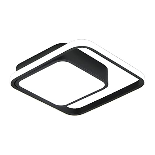 Plafonnier carré moderne à LED noir ultra-mince pour couloir