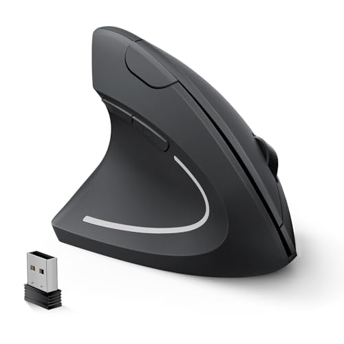 Lekvey Left Handed Ergonomic Mouse, Vertical Wireless Mouse for Left Hand, 2.4G USB Carpal Tunnel...