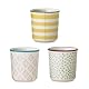 Bloomingville Charmantes Eierbecher-Set Patrizia – Pastelltöne in Rosa, Grün & Gelb, 3er-Set aus Keramik