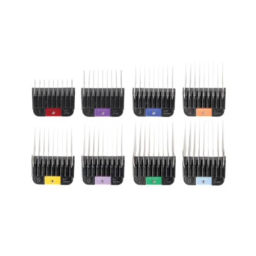 8er Set Metall-Aufsteckkämme/Aufsätze für Moser MAX 50 und für WAHL MAX 50+ und für Wahl MAXGO Hunde Schermaschine. SnapOn System