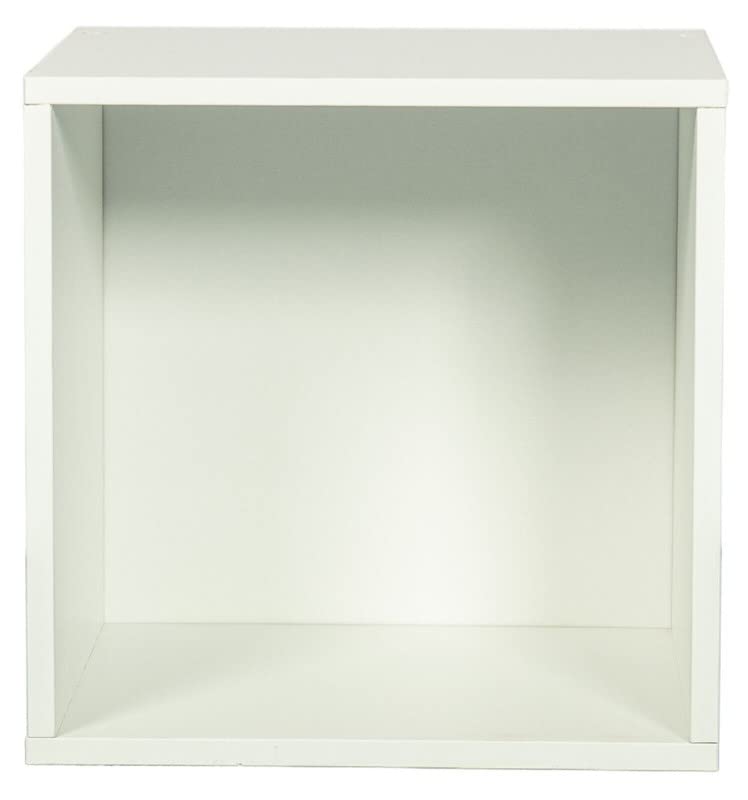 Top Home Solutions Wooden Storage Unit - Tier Strong Bookcase Shelving - For Home Office Display - Wooden Multipurpose - White - Cube