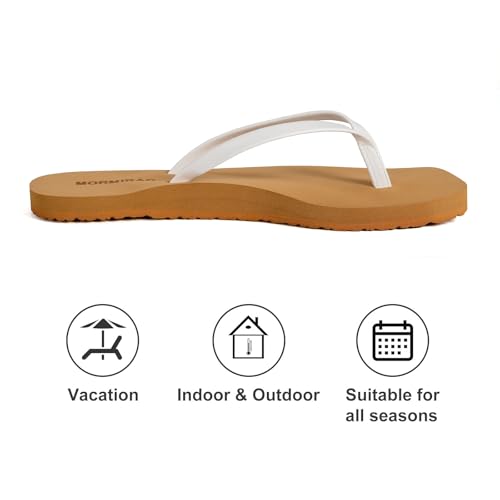Image of Womens Slim Leather Comfortable Flip Flops Summer Beach Thong Square Toe Sandals Arch Support Non Slip