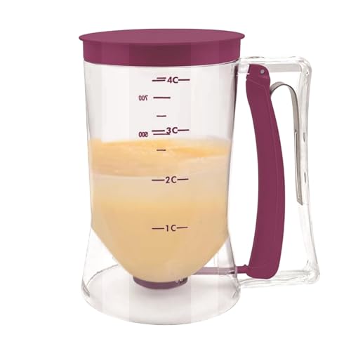 Dispensador de masa para panqueques, herramienta de separación de masa para panqueques, fácil de verter accesorios para hornear gofres, panqueques, magdalenas, galletas, cupcakes
