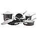 Anolon Nouvelle Copper Hard-Anodized Nonstick Cookware Set, 11-Piece, Dark Gray