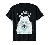 Team Dire Wolf Snarling White Wolf T Shirt T-Shirt