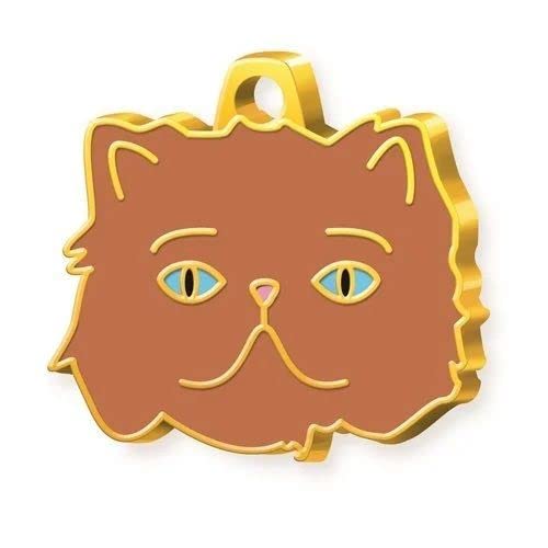 Cat id Tag Gold Plated - Silver Plated Cat Personalized Dog Tag - Cat Custom Name Tag - Customized Pet Tags - Cat Name id Tag for Dog - Cat Tag (Gold Plated)