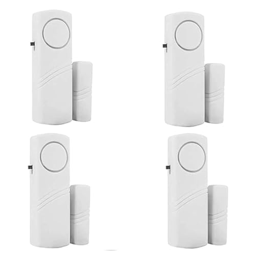 4 Packs Alarmes de Porte et de Fenêtre,Détecteur Magnétique Effraction,pour Sécurité des Enfants,Bricolage pour Sécurité de Maison,Protection des...