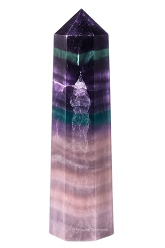 Image of Amazing Gemstone Fluorite Crystal Towers - Natural Healing Crystal Point Obelisk for Reiki Healing and Crystal Grid (2 inch to 3 inch INCH)