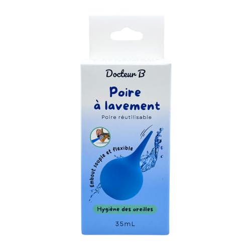 Docteur B - Poire de Lavement pour Oreilles Docteur B, Silicone, 35 mL, Pour Aspiration Efficace du Cérumen