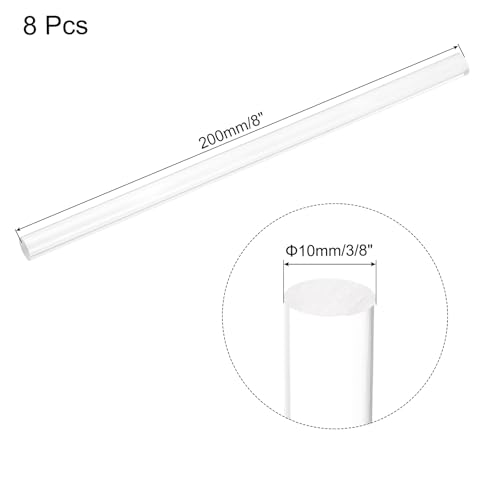 Image of MECCANIXITY 8pcs Acrylic Round Rods 3 /8 inch x 8 inch Clear Acrylic Dowel Rods Sticks Plastic Sticks Strip for DIY Crafts Lighting Gardening Decoration - 10mm x 200mm
