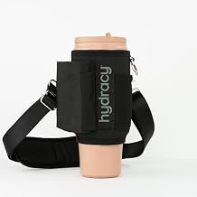 Hydracy Cafe Creme 40 oz Tumbler with Handle and Flip Straw + Carry-on Crossbody Bag with Phone Holder Pocket, Card Sleeve & Detachable Strap