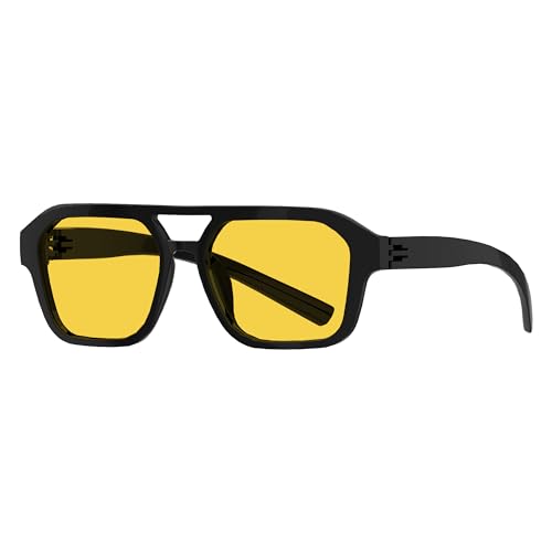 Eyekepper Night Glasses for Driving Polarized Yellow Lens Pilot Style